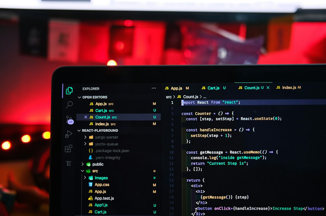laptop with code