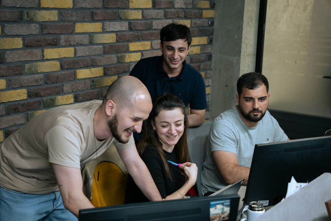 team collaborating on code