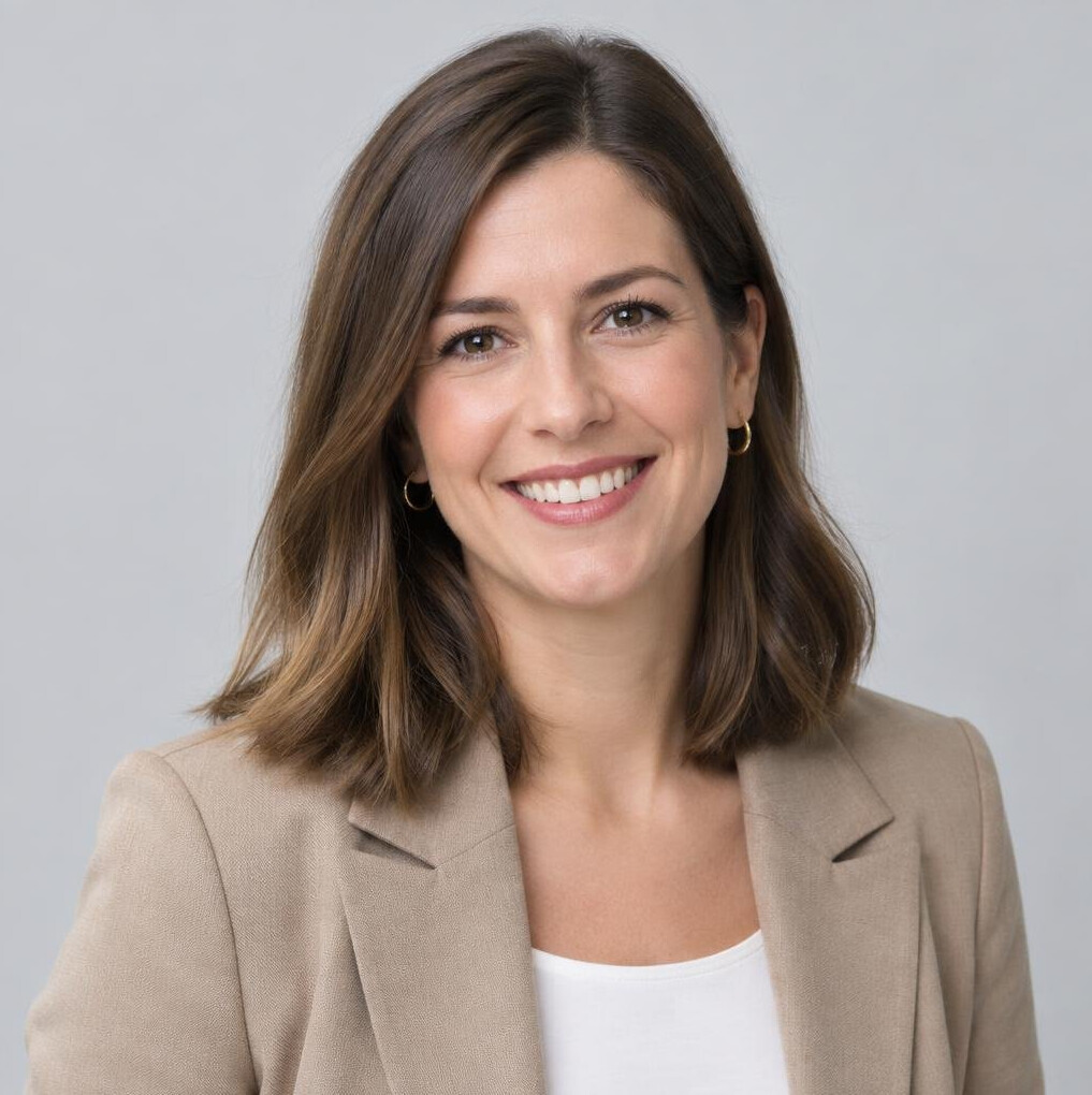 Studio portrait of a Croatian woman in her thirties smiling at the camera