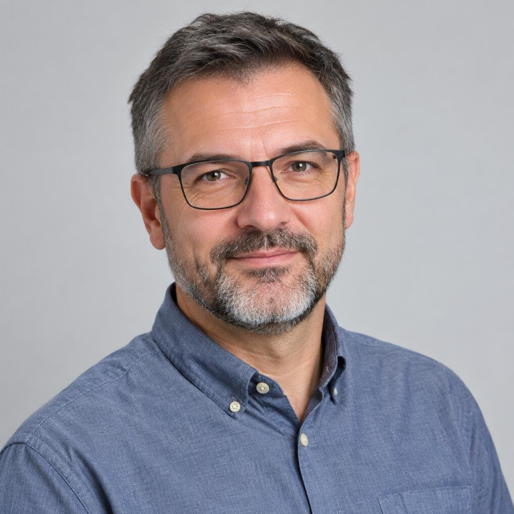 Studio portrait of a Croatian man in his forties with short beard